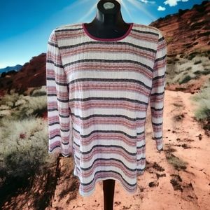 3/$40 Sale! Victoria Rainbow Sparkly Striped Top